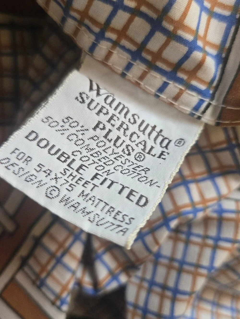 Vintage Hermes by Wamsutta Equestrian Lined Pattern Double Fitted Sheet